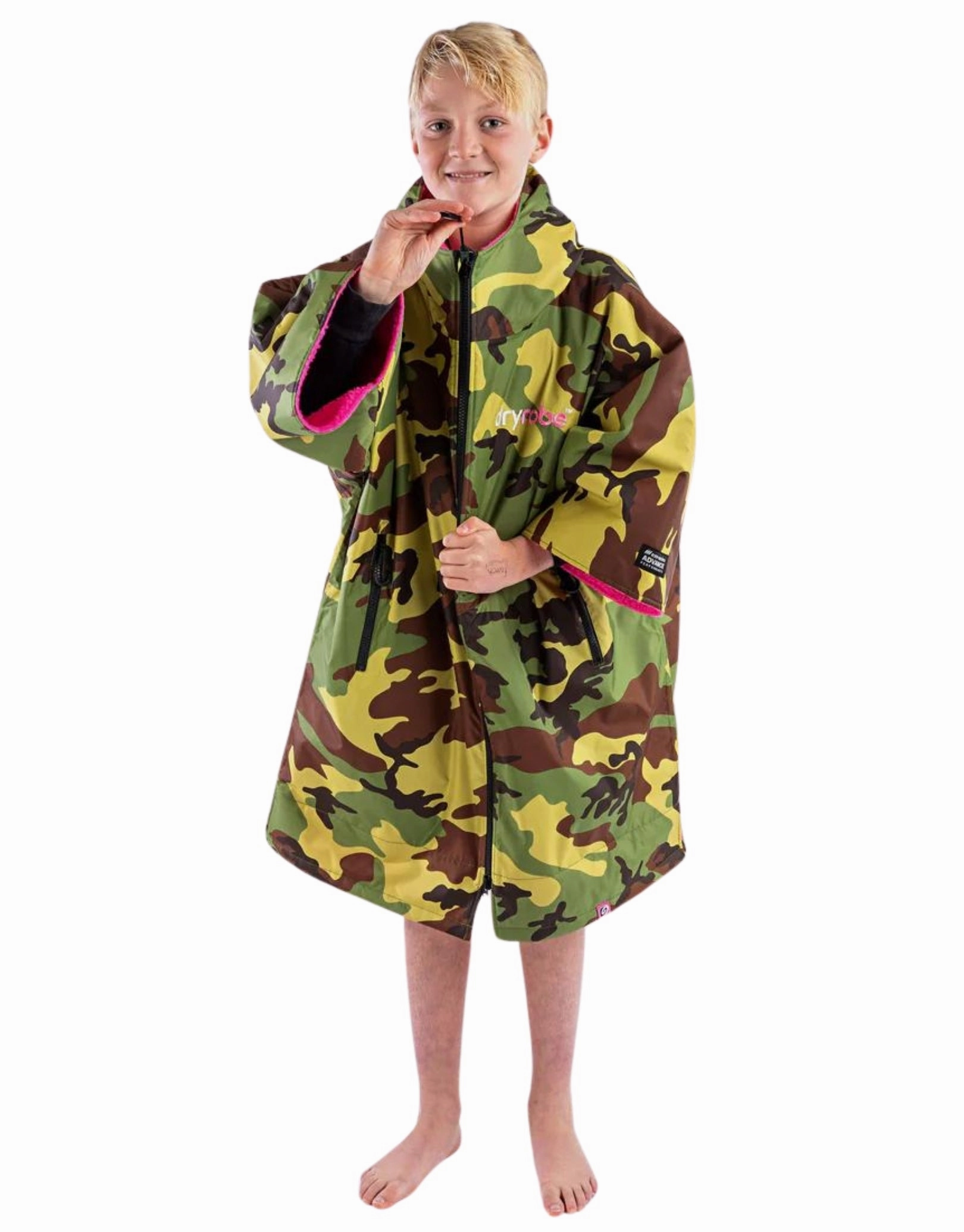 Kids Advance Short Sleeve Robe 5-9 yrs - Camo Pink