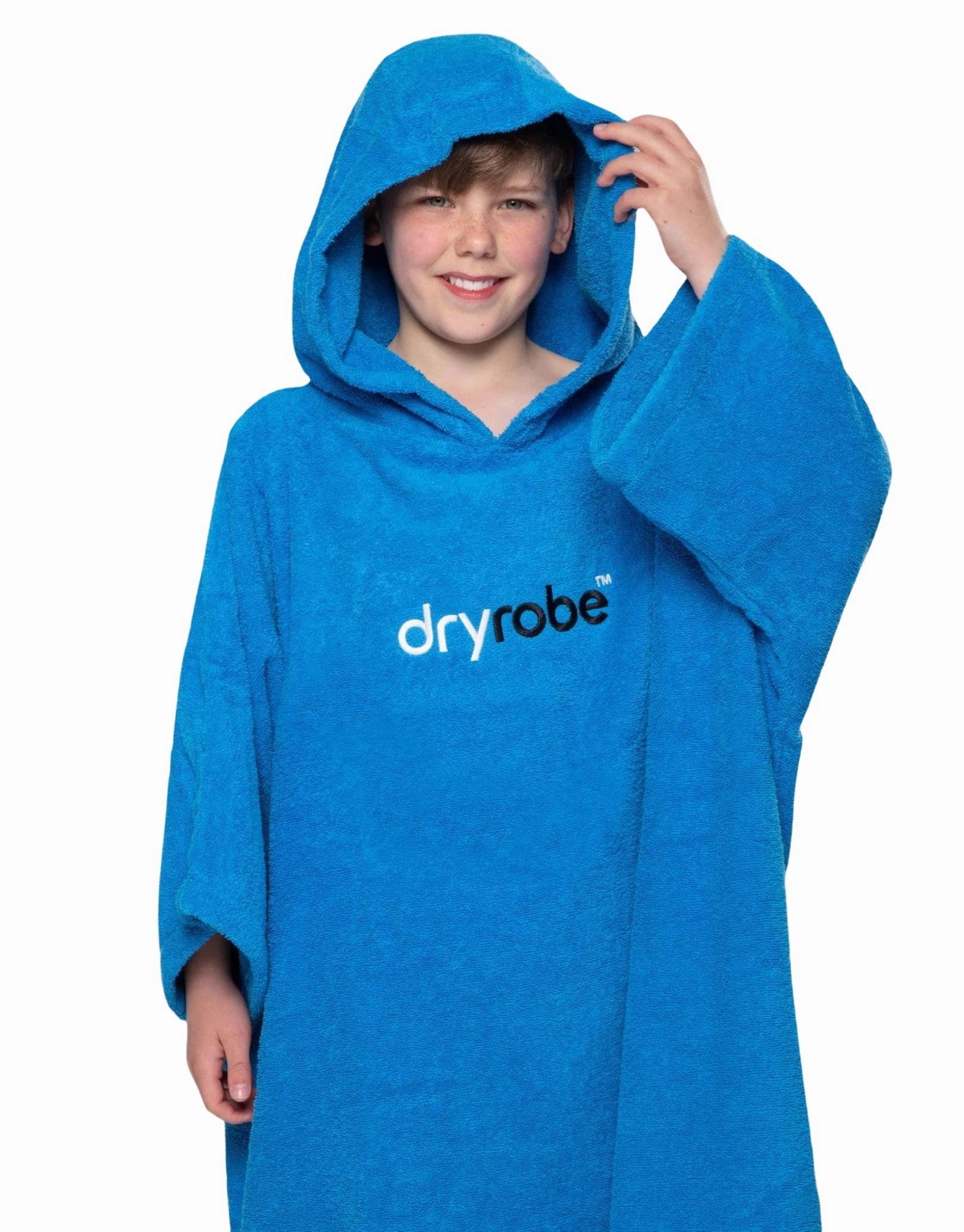 Kids Organic Cotton Short Sleeve Towel Poncho - 5-9 yrs dryrobe changing robes, waterproof dryrobe swim gear