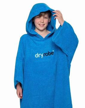 Kids Organic Cotton Short Sleeve Towel Poncho - 5-9 yrs dryrobe changing robes, waterproof dryrobe swim gear