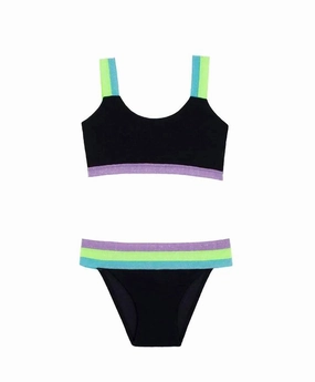 Kids Sporty Elastic Bikini In Midnight cute swimsuits for teen girls, modest teen swimwear
