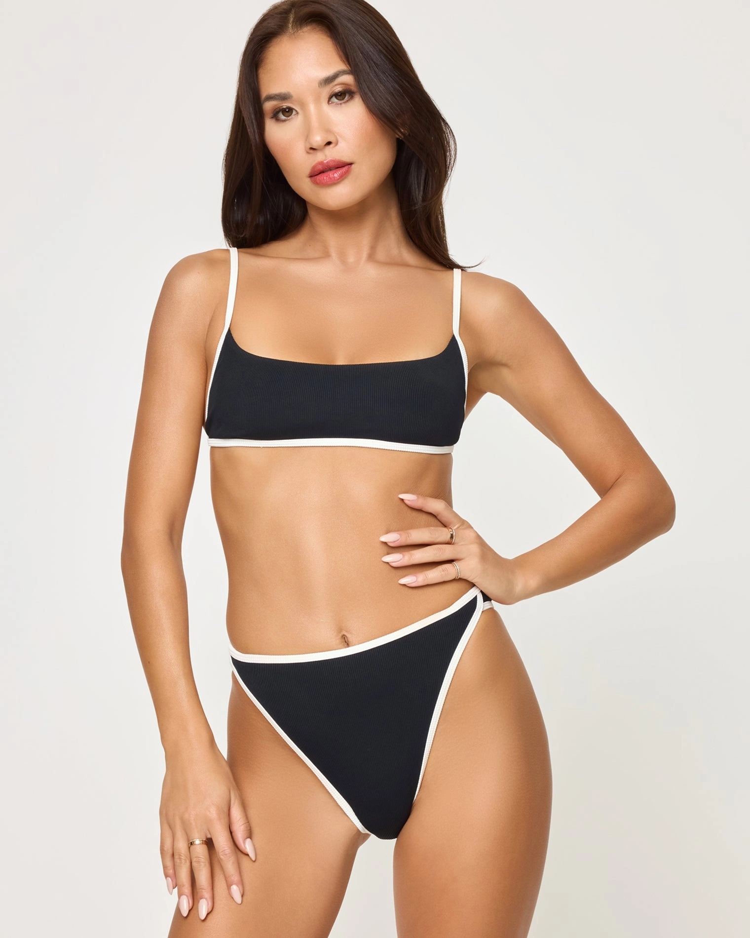 Kourt Bikini Bottom - Black-Cream