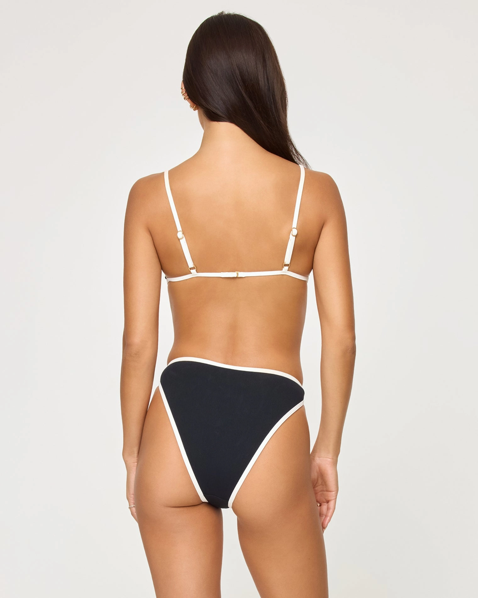 Kourt Bikini Bottom - Black-Cream timeless swimwear styles women, comfy swimwear for women