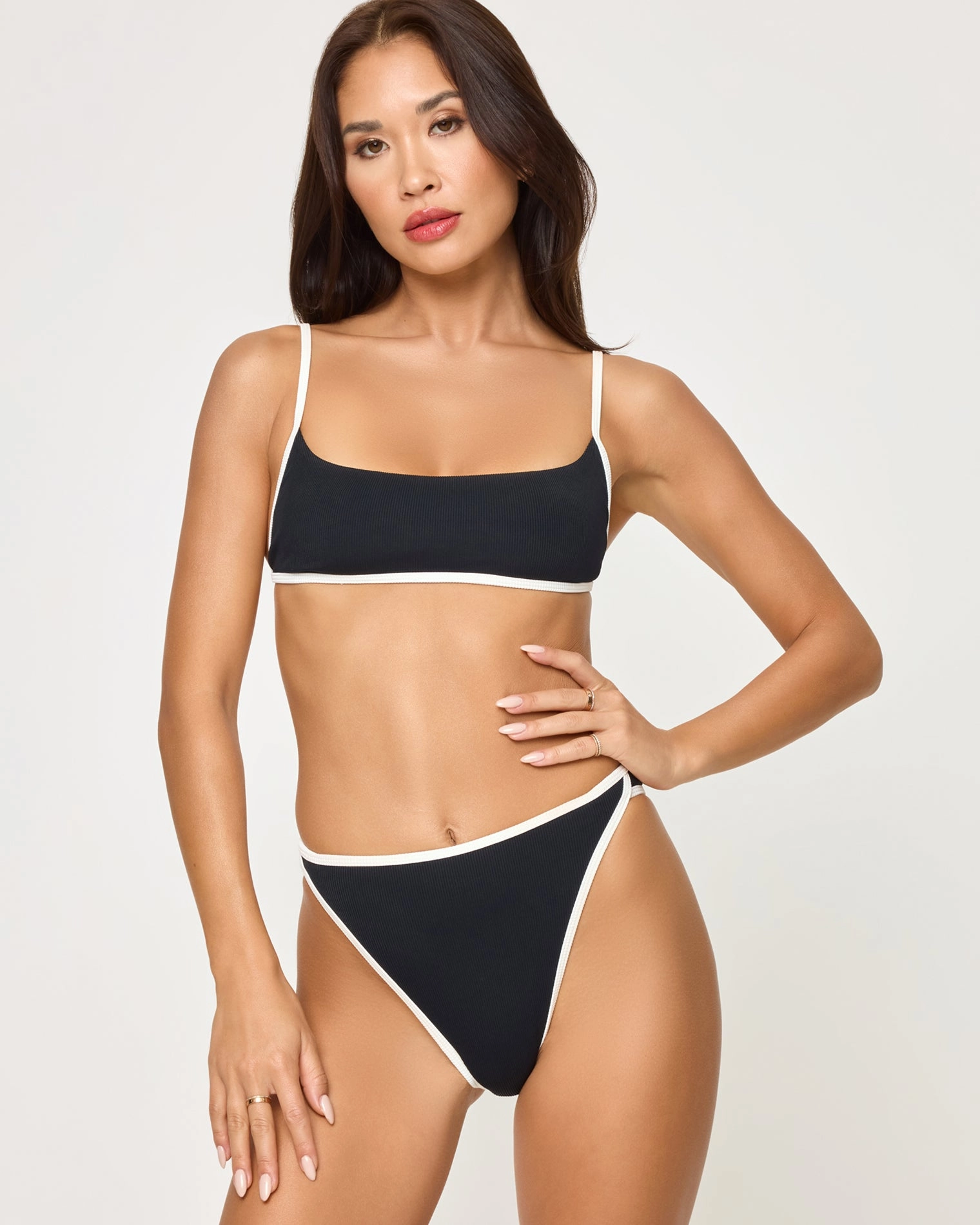 Kourt Bikini Top - Black-Cream