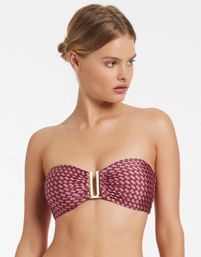 Lalita Bandeau Bikini Top - Orchid stylish swimwear tops, womens beach tops