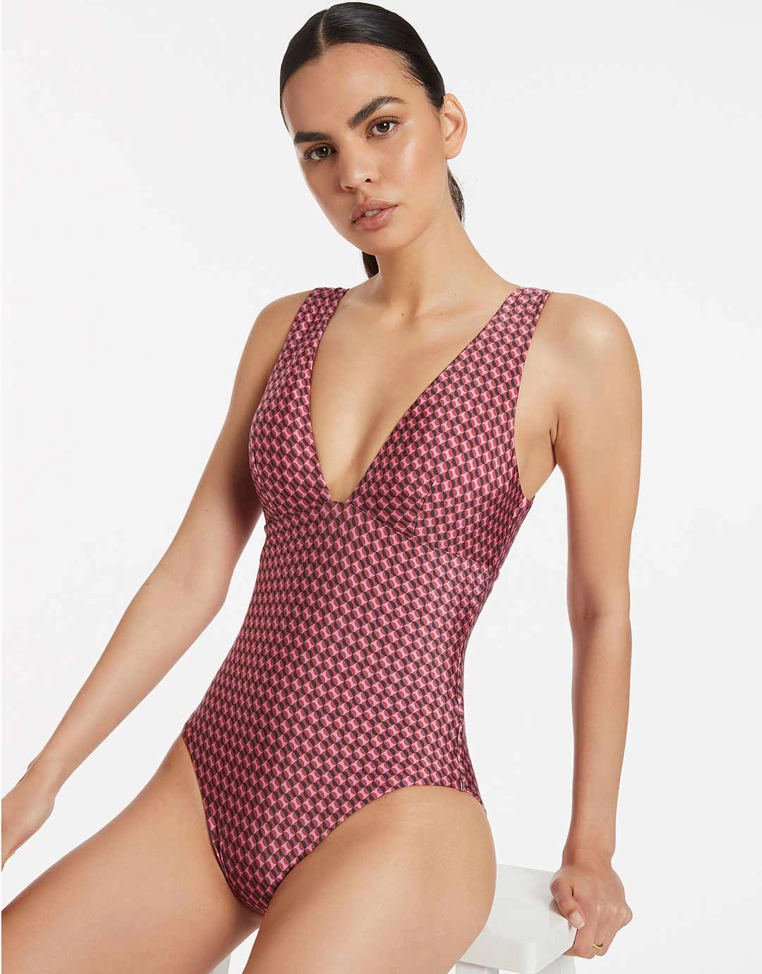 Lalita Plunge Swimsuit - Orchid pool-ready swimwear for women, trendy swimwear collection