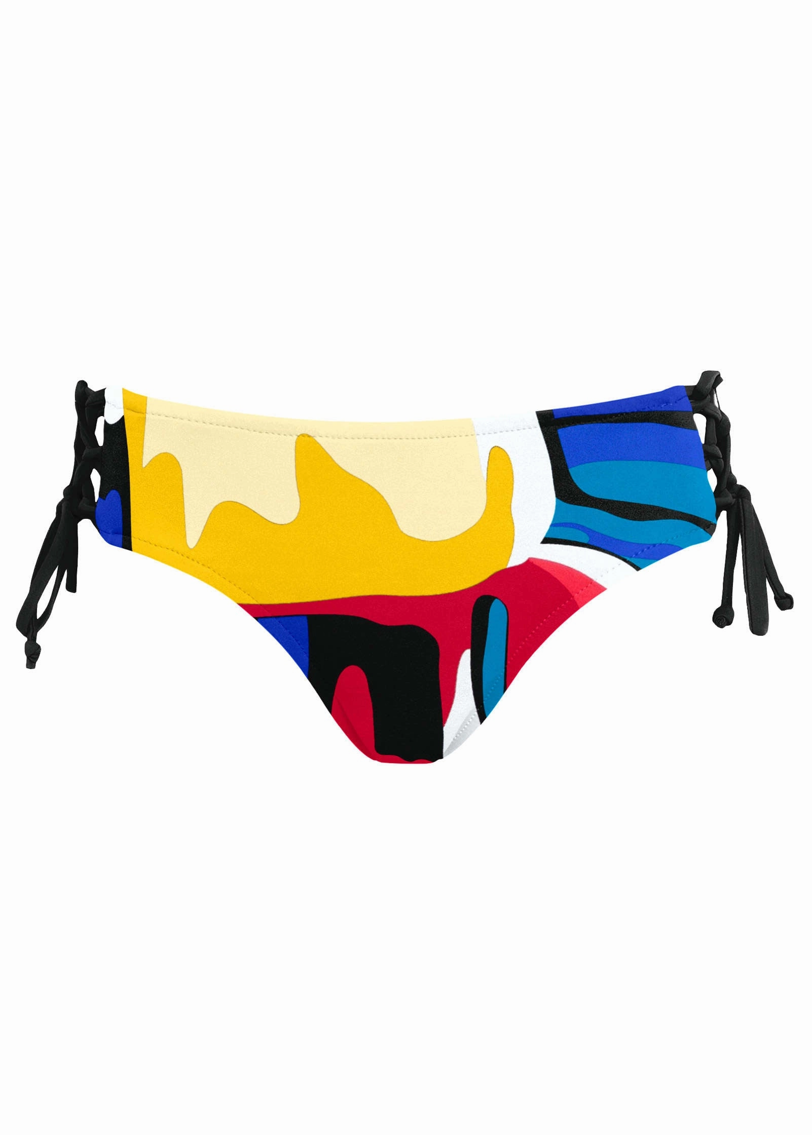 Lattice Side Bikini Bottom - Abstract Swirl