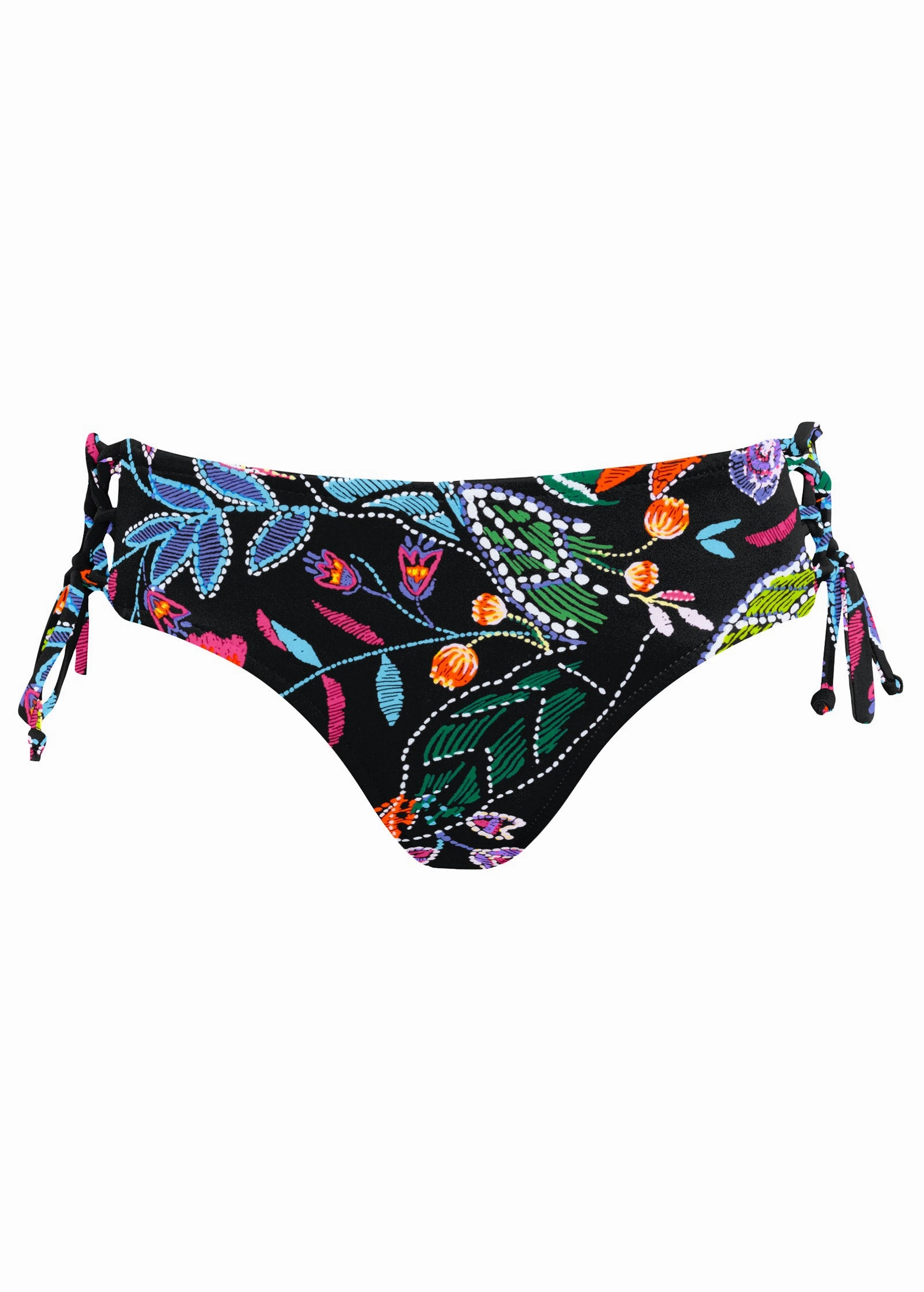 Lattice Side Bikini Bottom - Midnight Elegance