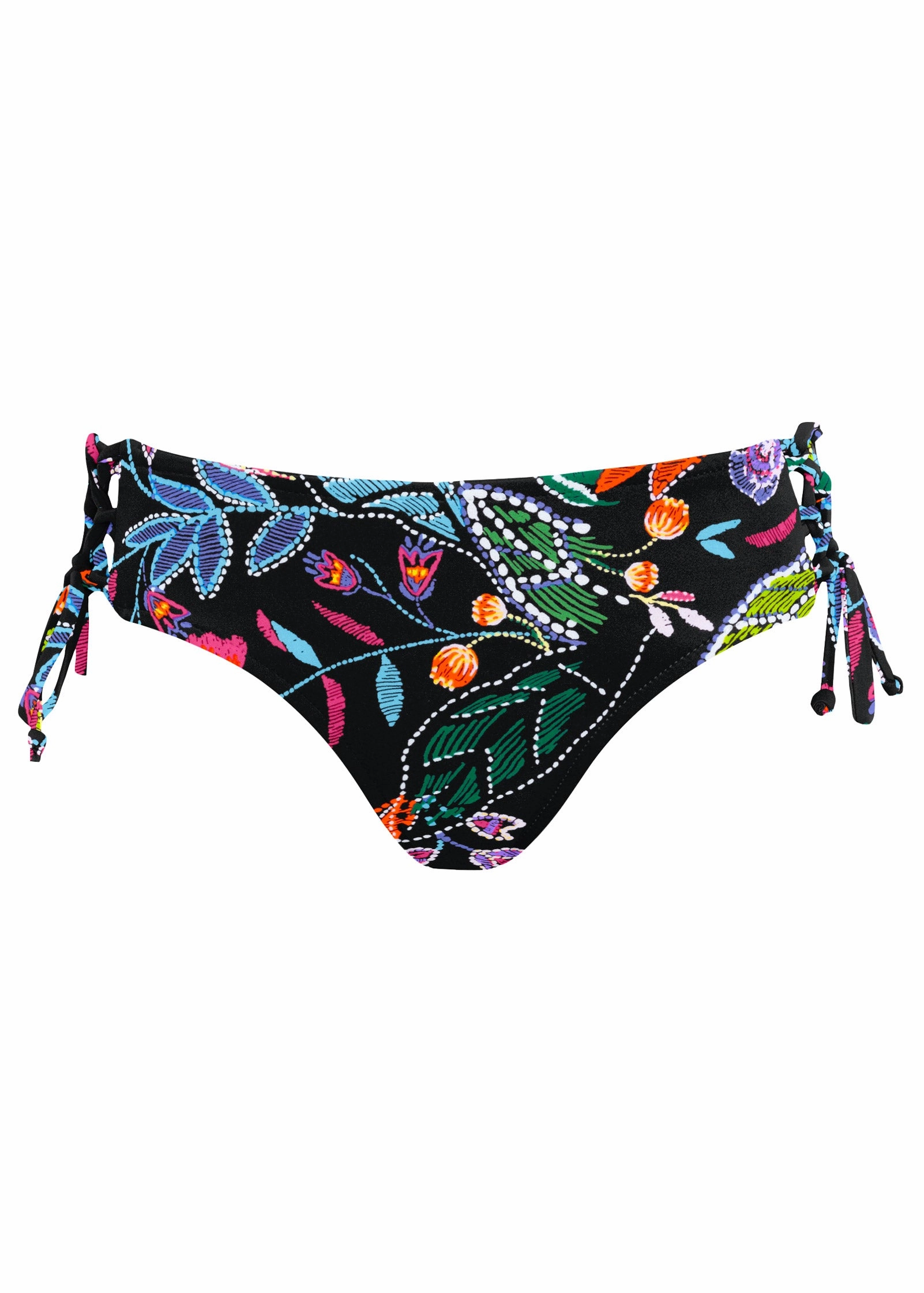 Lattice Side Bikini Bottom - Midnight Elegance