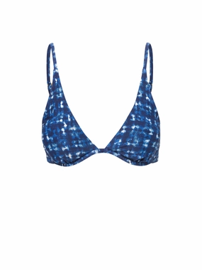 Leah Top In Denim Noir fashionable beach swimwear, modern womens bikinis