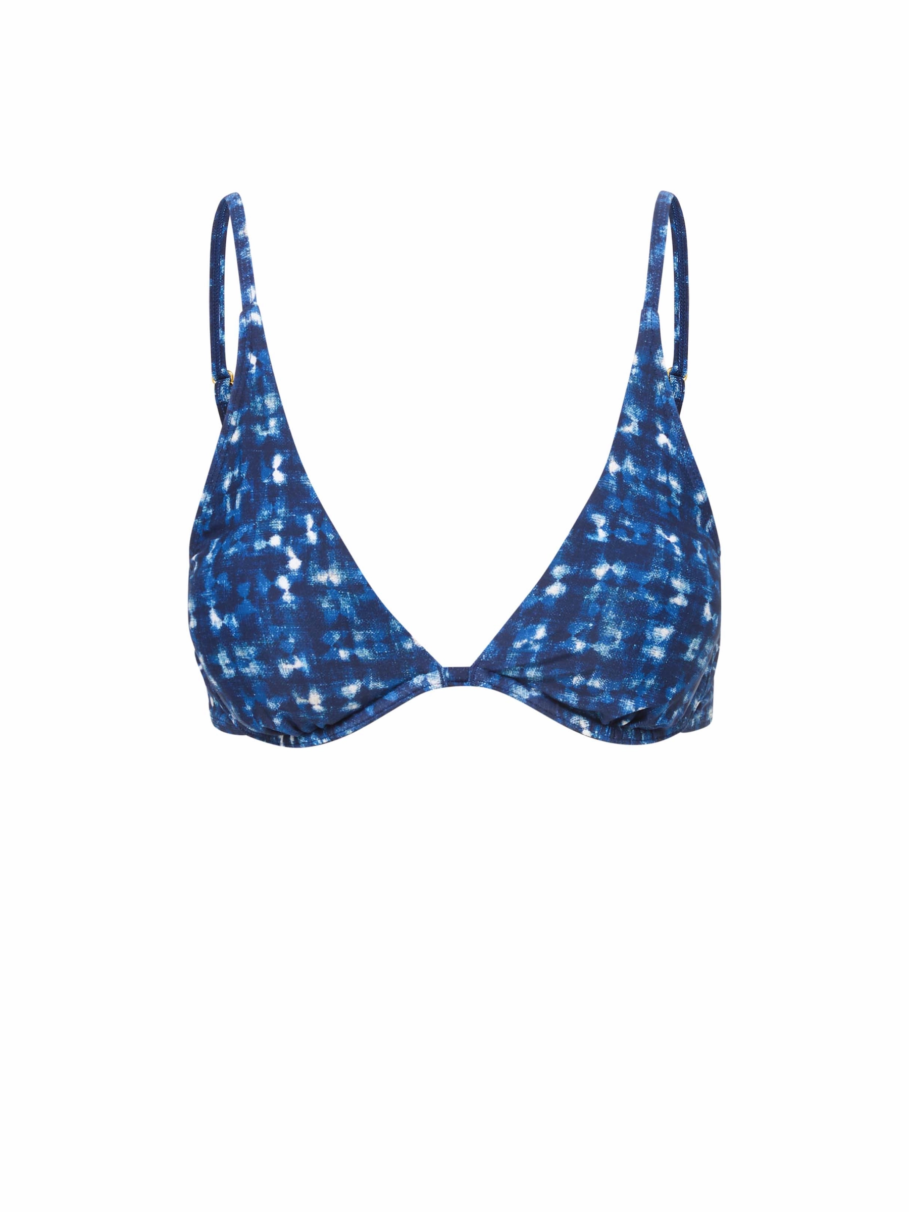 Leah Top In Denim Noir fashionable beach swimwear, modern womens bikinis