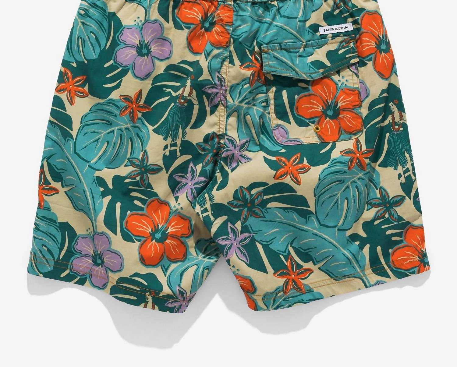 Lei Day Elastic Boardshort In Light Lemon