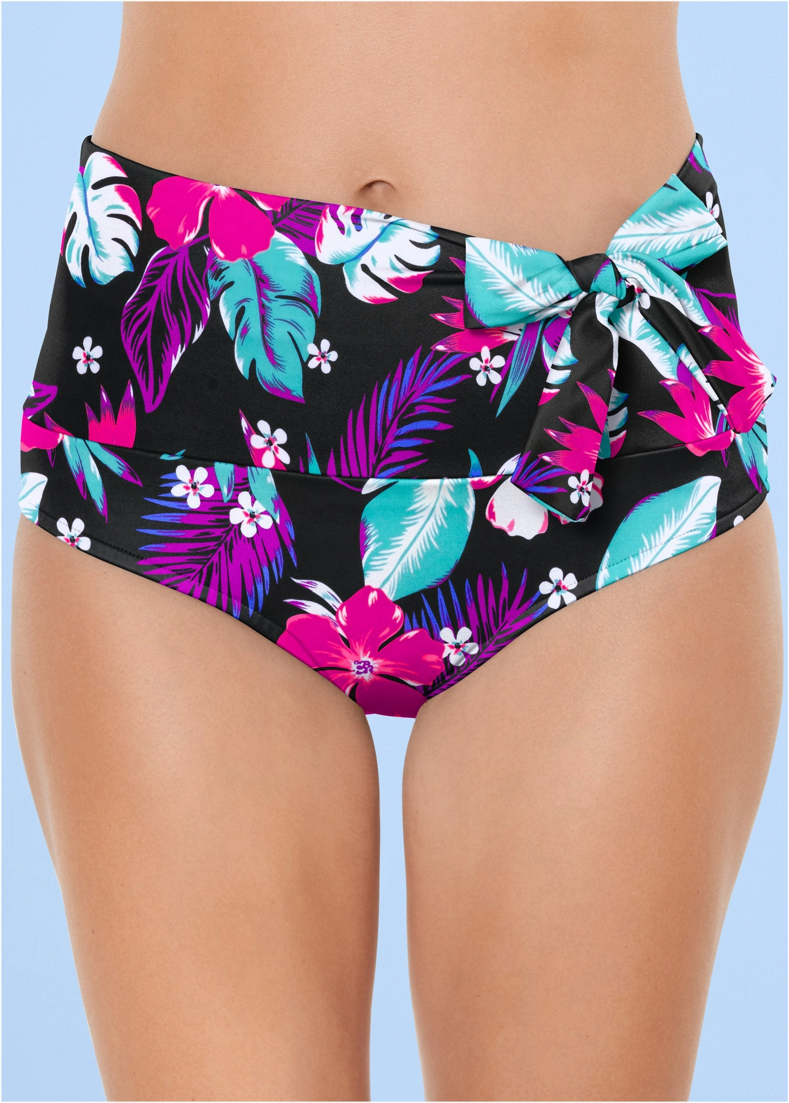Leila High-Waist Bottom - Neon Tropical