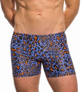 Leopard Orange Swim Shorts affordable men's swimwear, summer swimwear for men