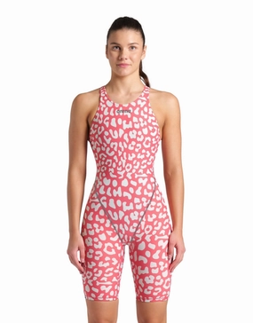 Limited Edition Powerskin ST NEXT Open Back - Leopard Skin Geranium arena swimwear for men, arena competitive swimsuits