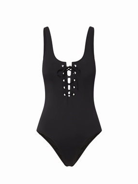 Lindsay One Piece Black fashionable beach swimwear, modern womens bikinis