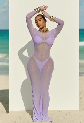 Linus Cover Up Dress - Lilac affordable swimsuits for women, elegant women's swimwear