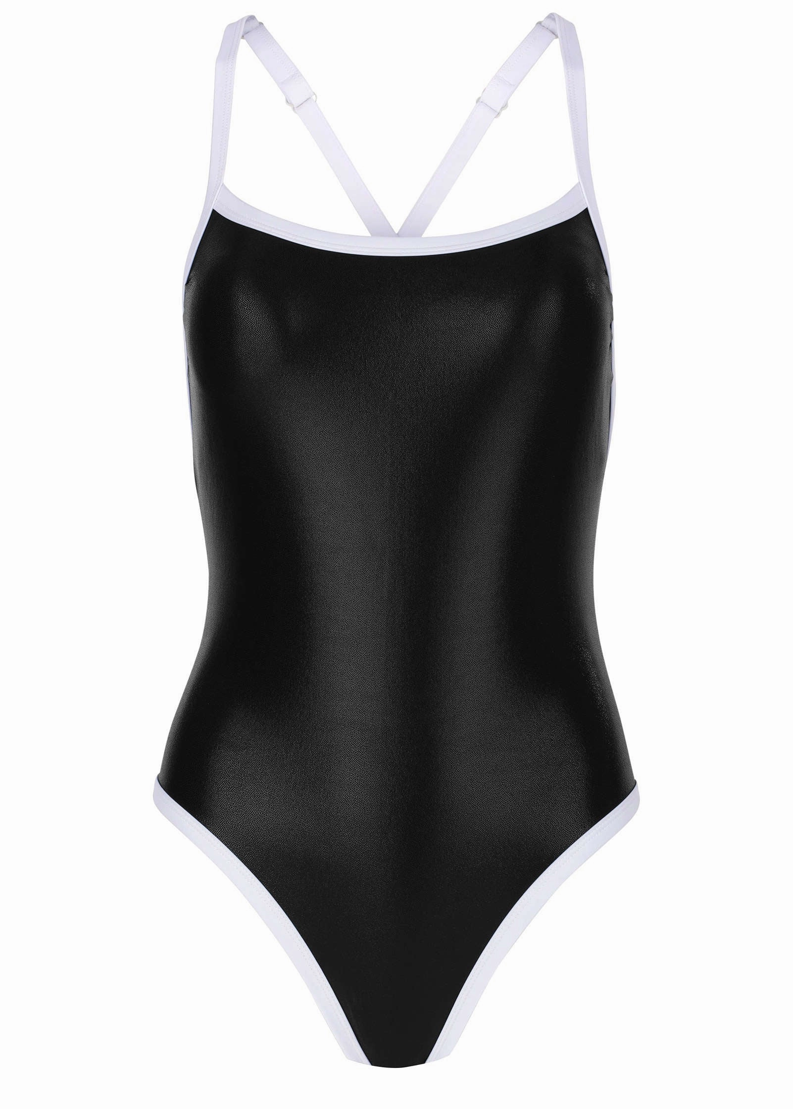 Liquid Leather One-Piece - Black & White