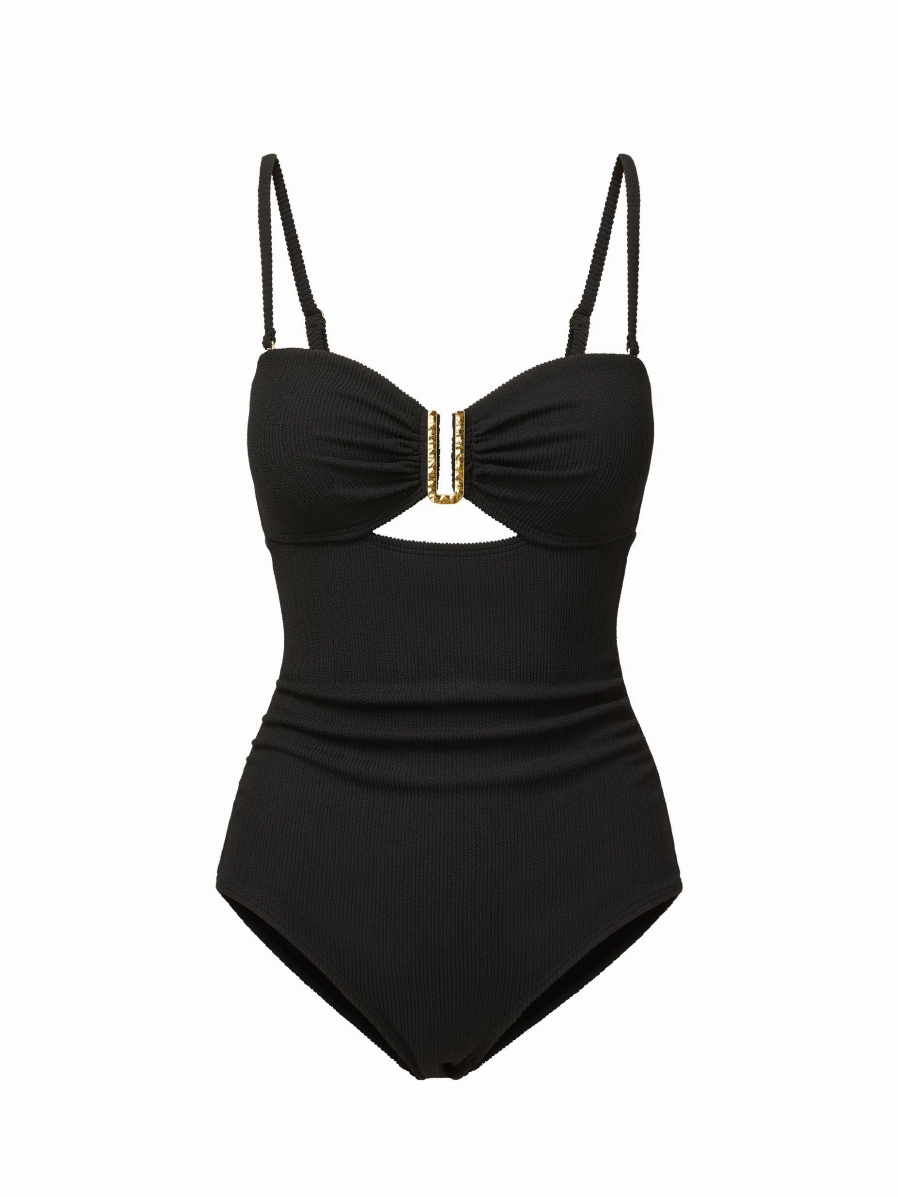 Lisa One Piece Black Texture high waist swimwear women, swimsuit for women beachwear