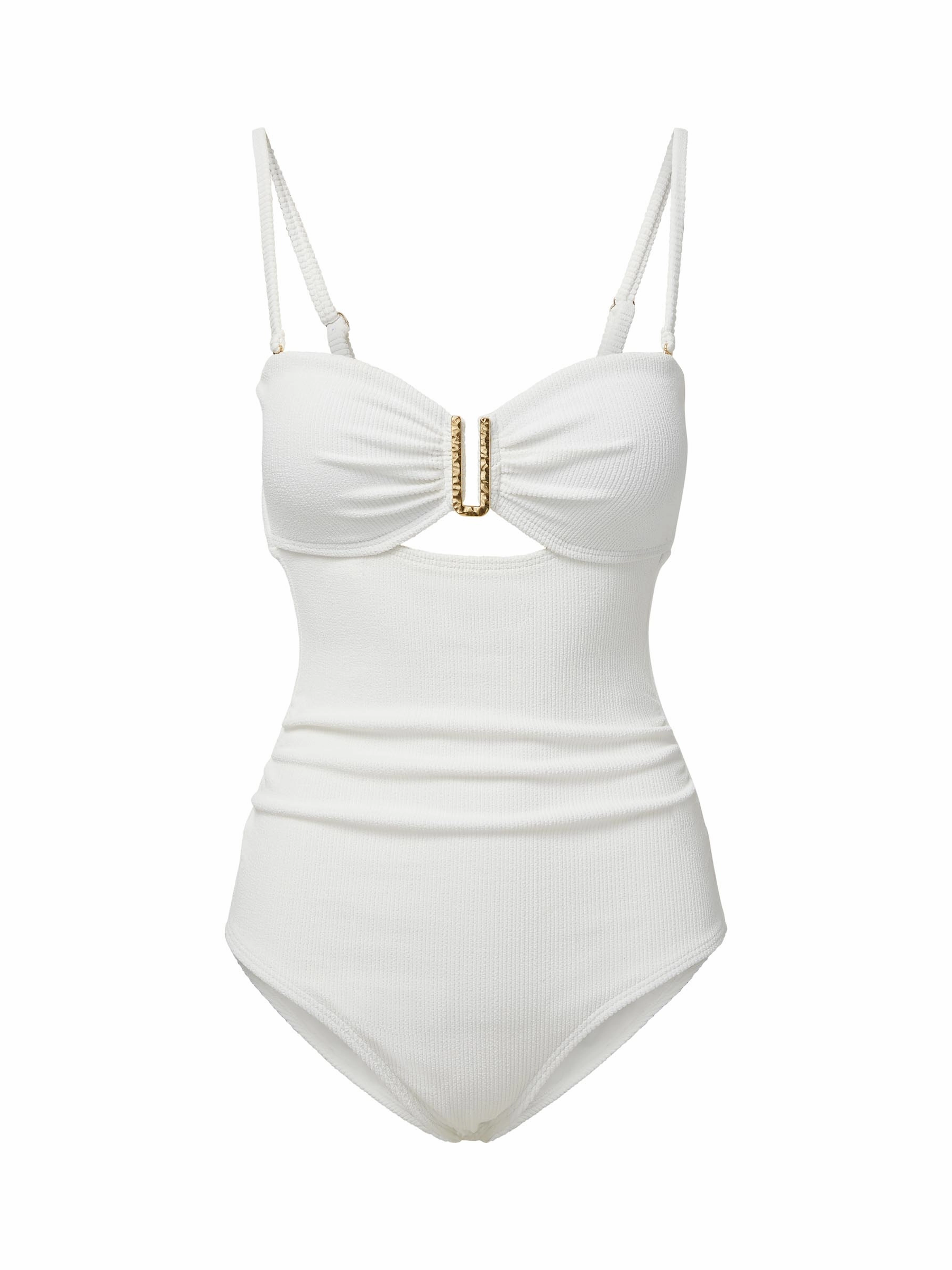 Lisa One Piece Ivory Texture fashionable beach swimwear, modern womens bikinis