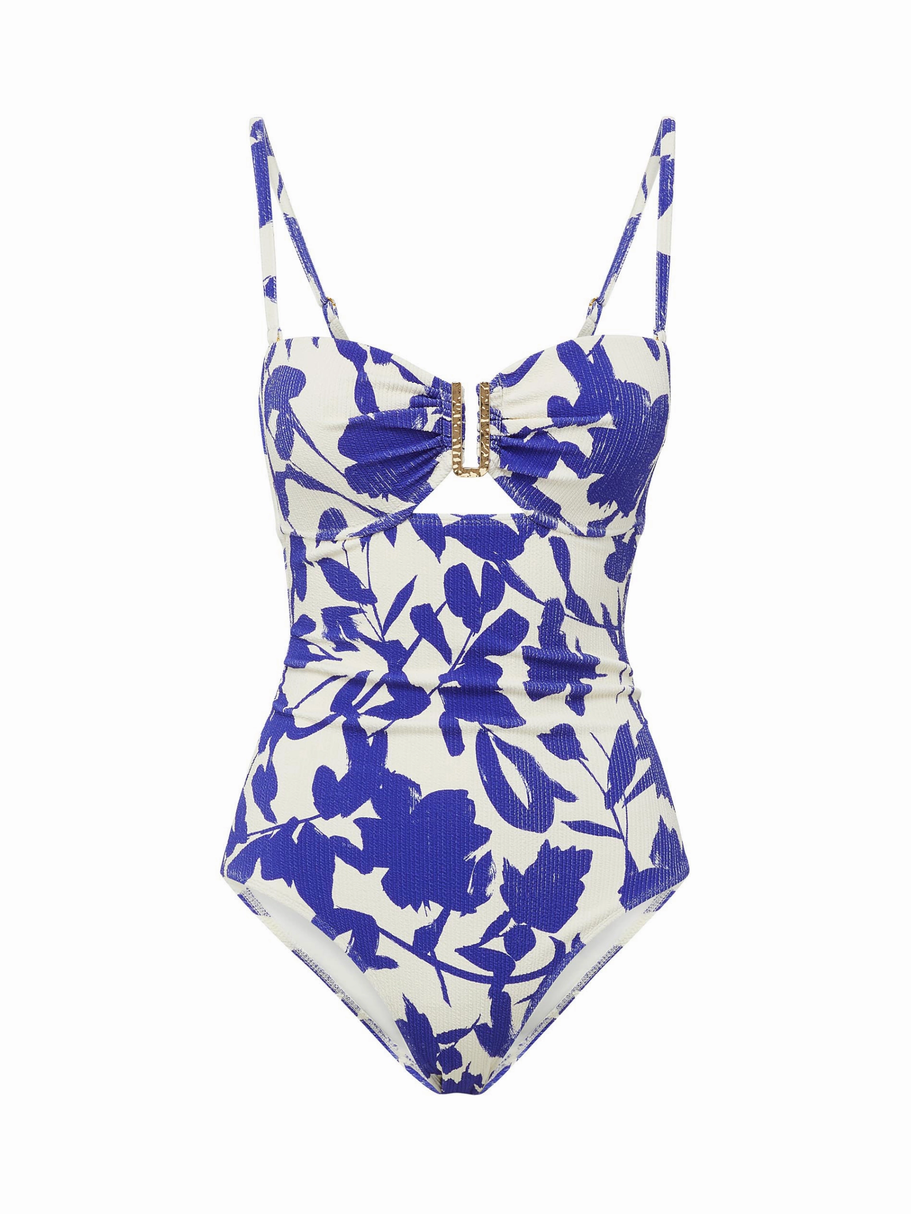 Lisa One Piece Moraea Garden Texture high waist swimwear women, swimsuit for women beachwear