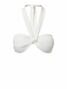 Loryn Swim Top Ivory Texture strapless swimwear tops, lightweight swim tops