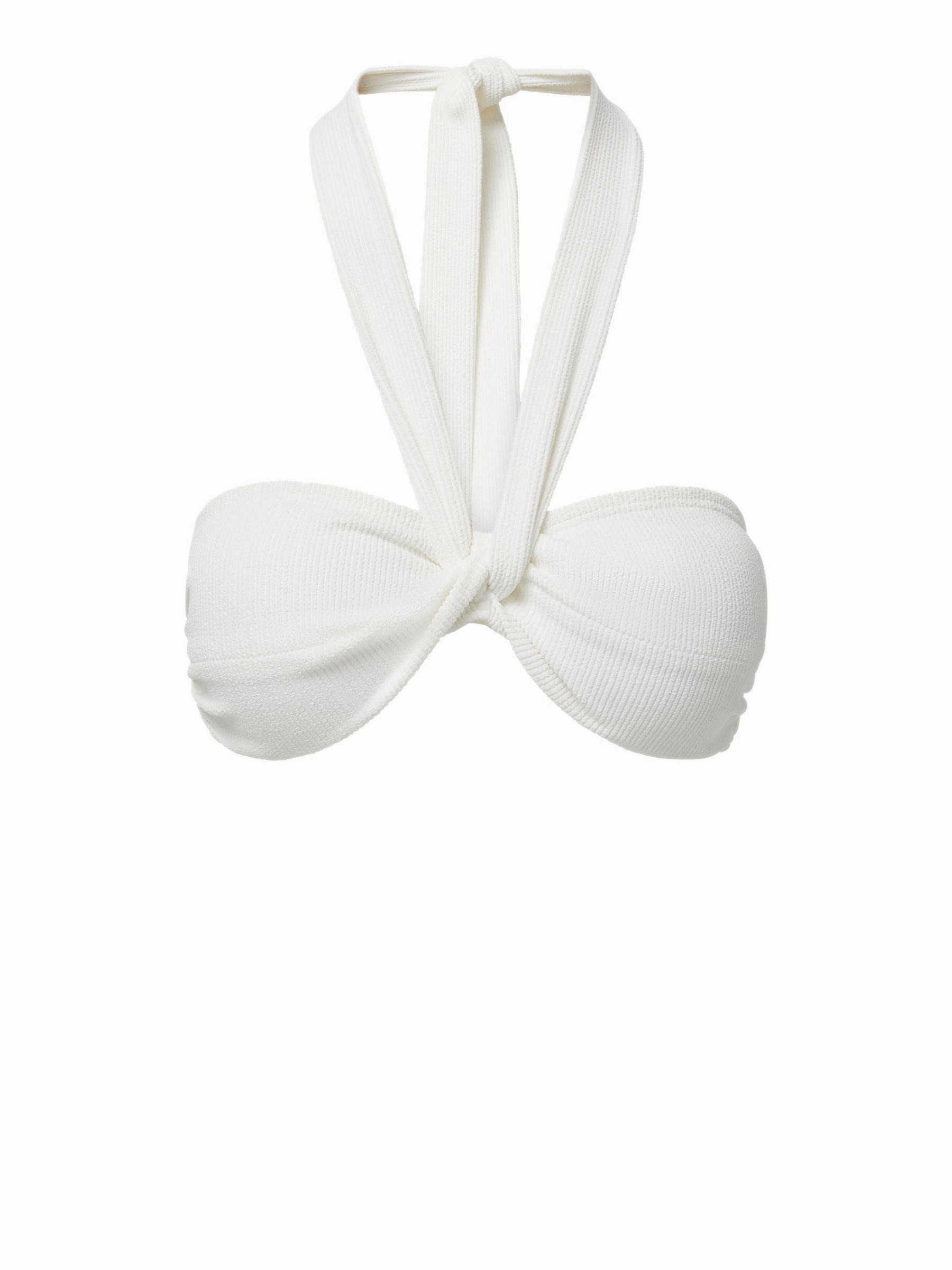 Loryn Swim Top Ivory Texture strapless swimwear tops, lightweight swim tops