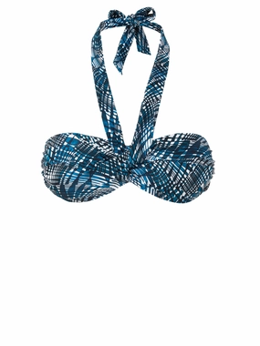 Loryn Top Abstract Wave strapless swimwear tops, lightweight swim tops