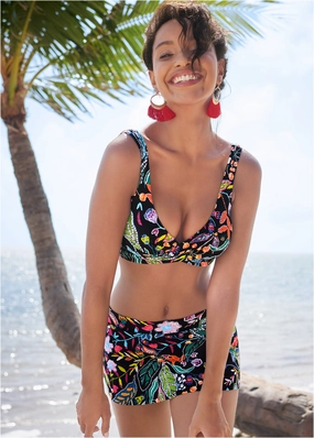 Lovely Lift Wrap Top - Midnight Elegance swimwear for all body types, comfortable womens beachwear
