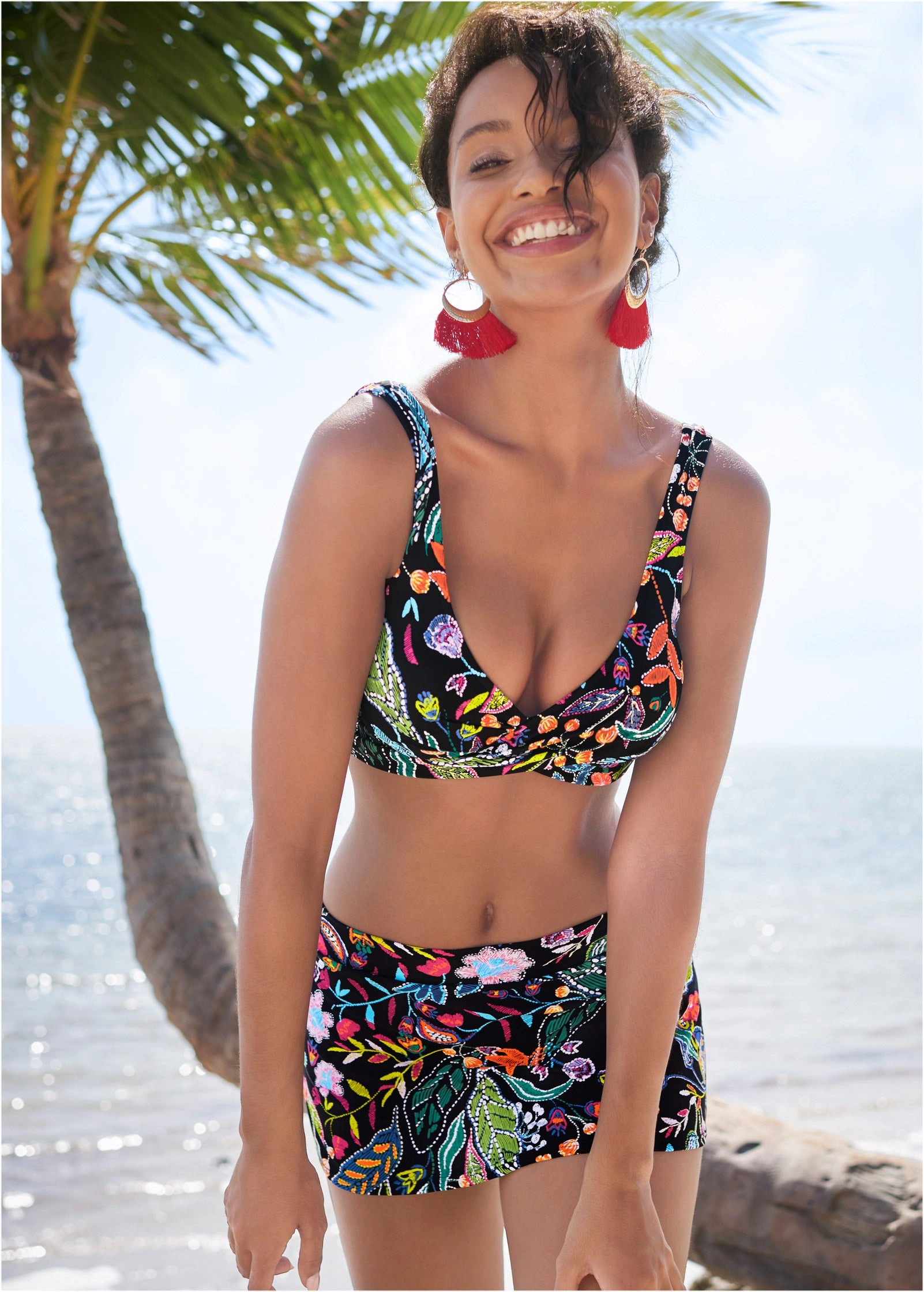 Lovely Lift Wrap Top - Midnight Elegance swimwear for all body types, comfortable womens beachwear
