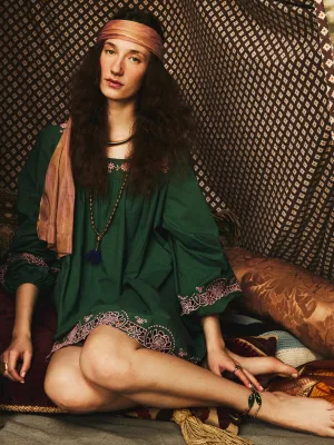 Lovina Dress in Palm Eyelet
