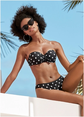 Low-Rise Bikini Bottom - Retro Dots swimwear for all body types, comfortable womens beachwear