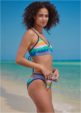 Low-Rise Moderate Bottom - Digital Sunset modest swim bottoms women, comfortable bikini bottoms