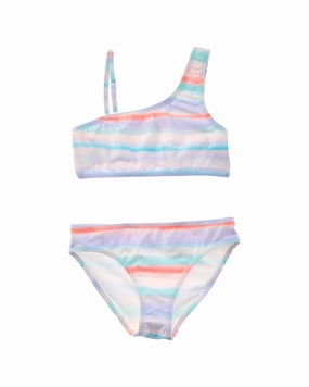 Lucky Brand One-Shoulder 2pc Bikini Set cute swimsuits for teen girls, modest teen swimwear
