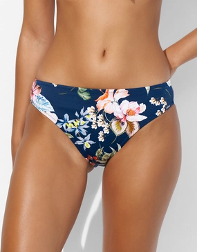 Lush Delight Bikini Pant - Hibiscus Indigo adjustable swim bottoms women, flattering bikini bottoms