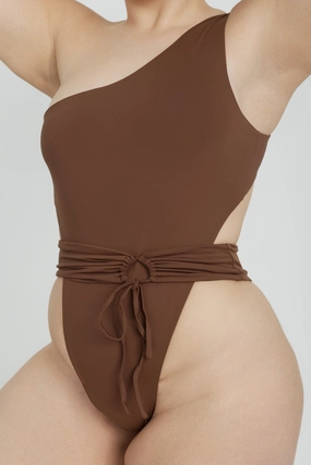 Maddox One Piece - Chocolate soft fabric swimwear women, resort swimwear for ladies