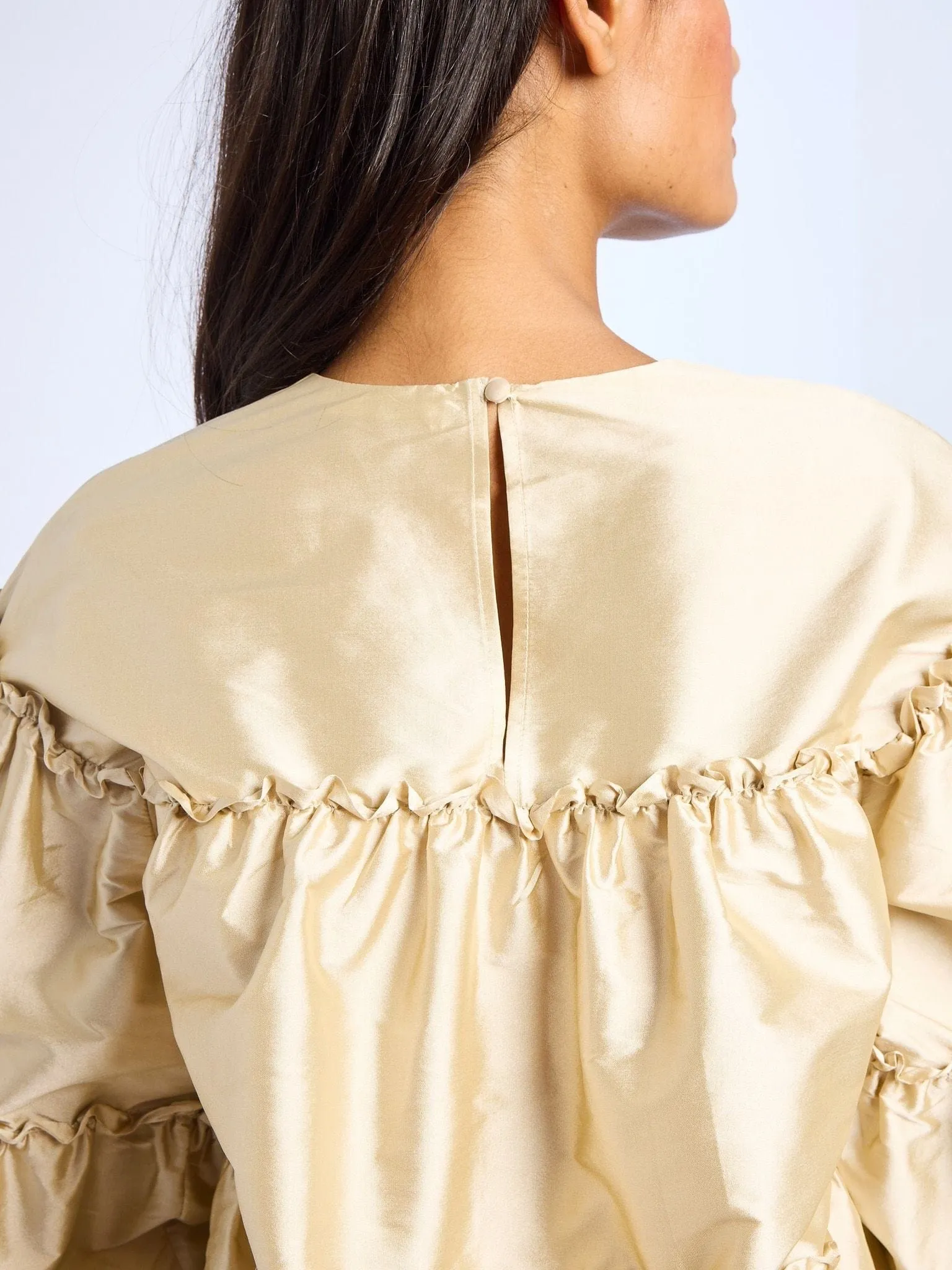 Mae Top in Almond Taffeta