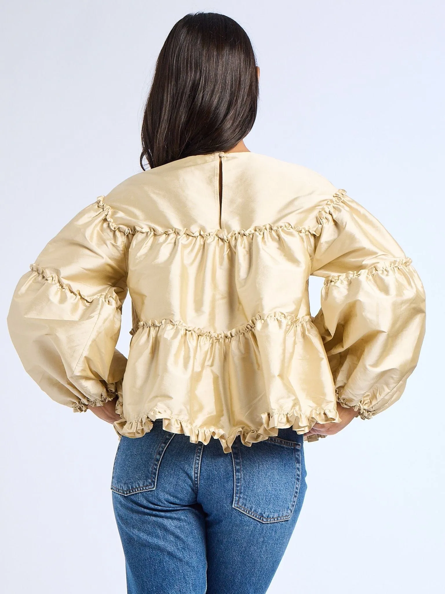 Mae Top in Almond Taffeta