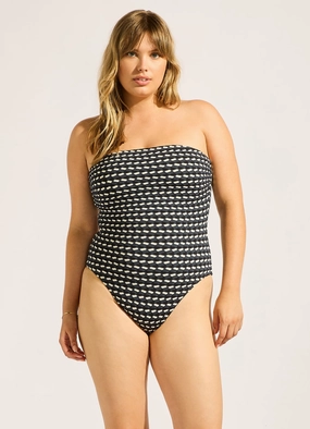 Mala DD Bandeau One Piece - Black slimming one piece swimsuits, fashionable one piece suits