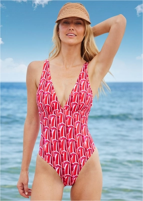 Maldives One-Piece - Strawberry Fields swimwear with tummy control, elegant swimsuits for women