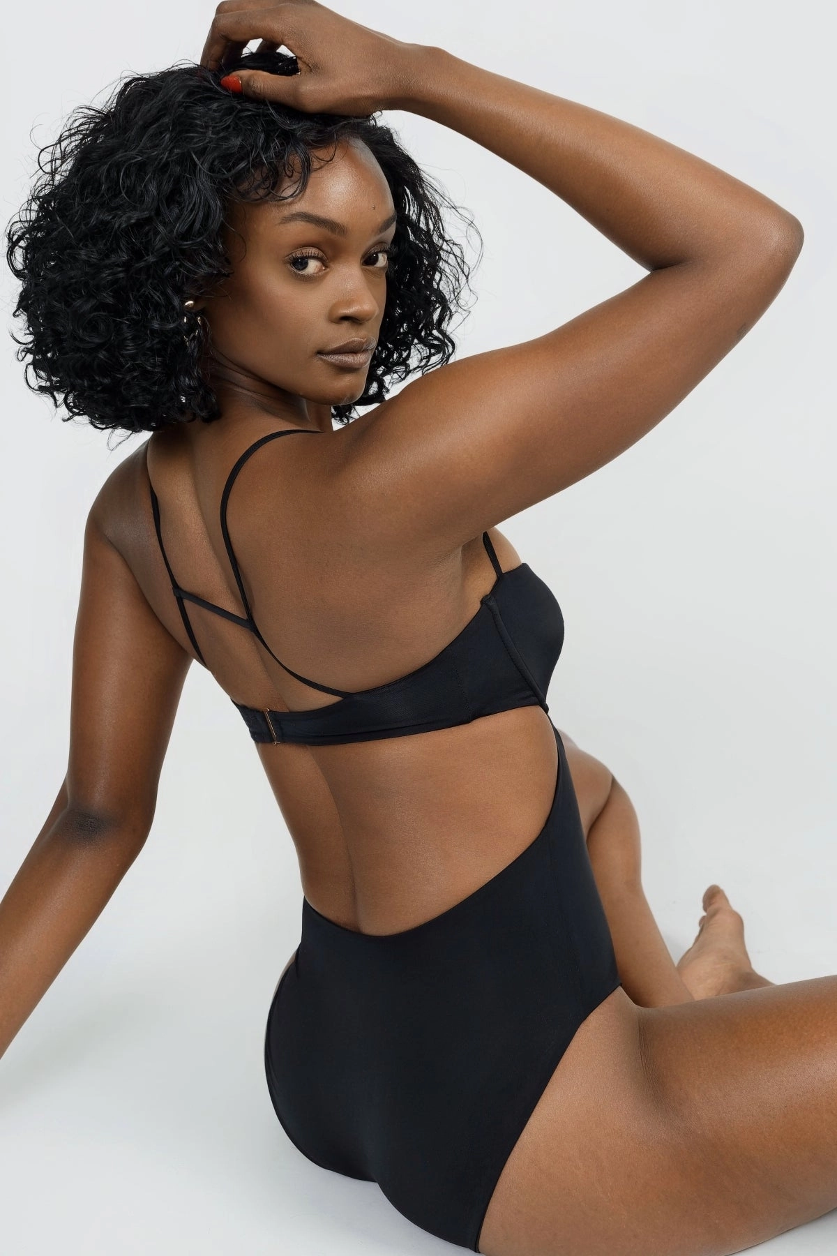 Malia One Piece Full Coverage - Black soft fabric swimwear women, resort swimwear for ladies
