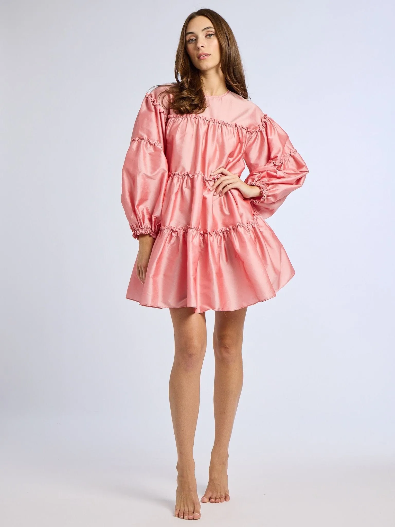 Mara Dress in Peony Taffeta