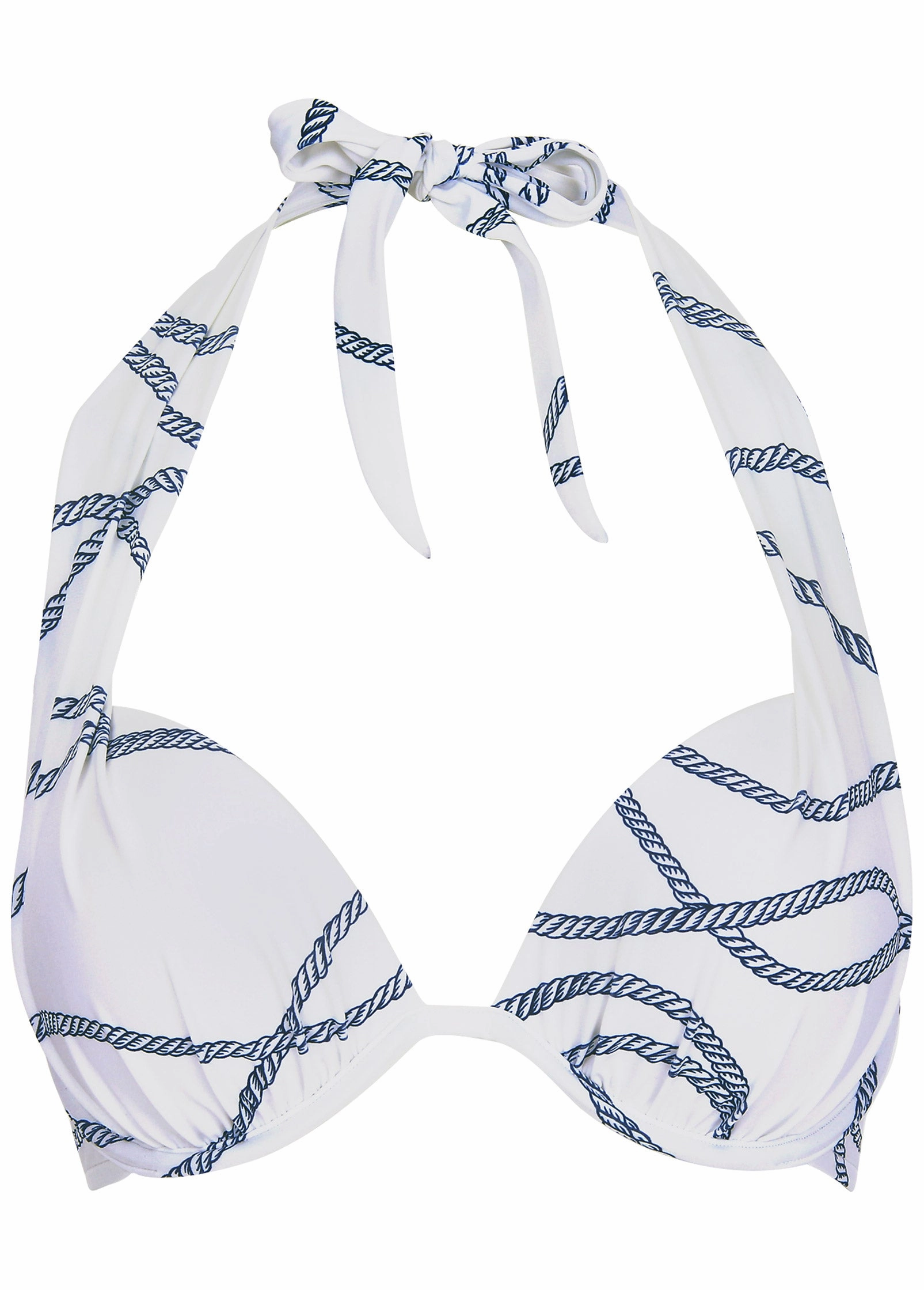 Marilyn Push-Up Halter Top - Nautical Ropes