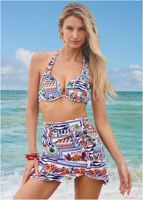 Marilyn Push-Up Halter Top - Postcard Vacay bandeau bikini tops, triangle swim tops