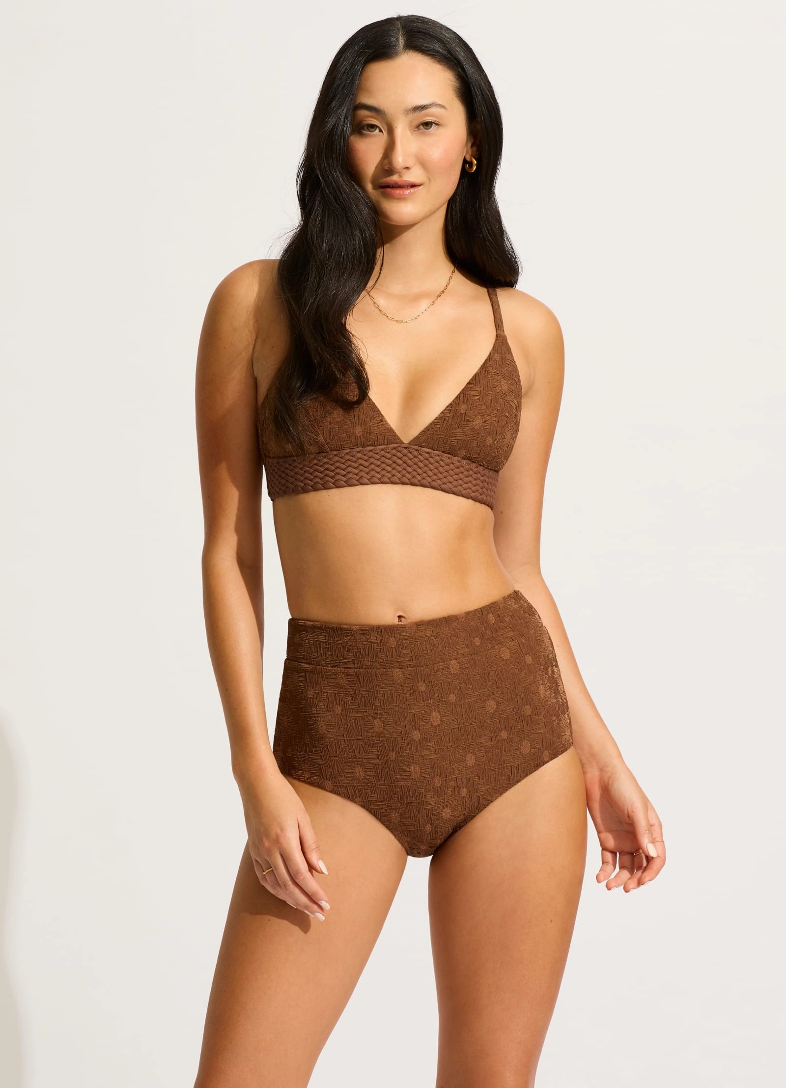 Marloe Banded Bralette Bikini Top - Tiramisu push up bikinis women, sporty womens bikini sets