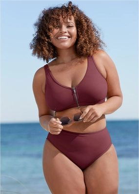 Maui Bikini Bottom - Dark Mahogany everyday swimwear for women, casual swim outfits ladies
