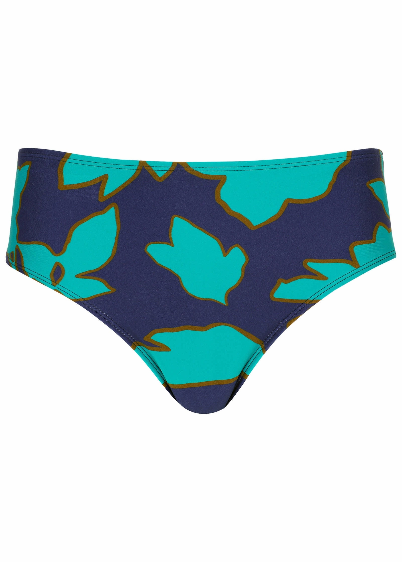 Maui Full Coverage Bottom - Blue Block Floral