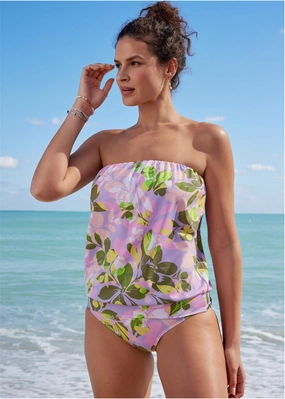 Maui Full Coverage Bottom - Lilac Garden modest swim bottoms women, comfortable bikini bottoms