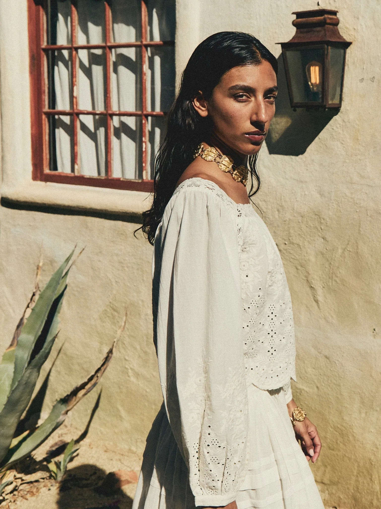 Maureen Top in White Eyelet