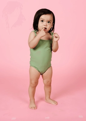 Meadow Green | Baby Simply One-Piece girls full coverage swimwear, kids swimwear for pool