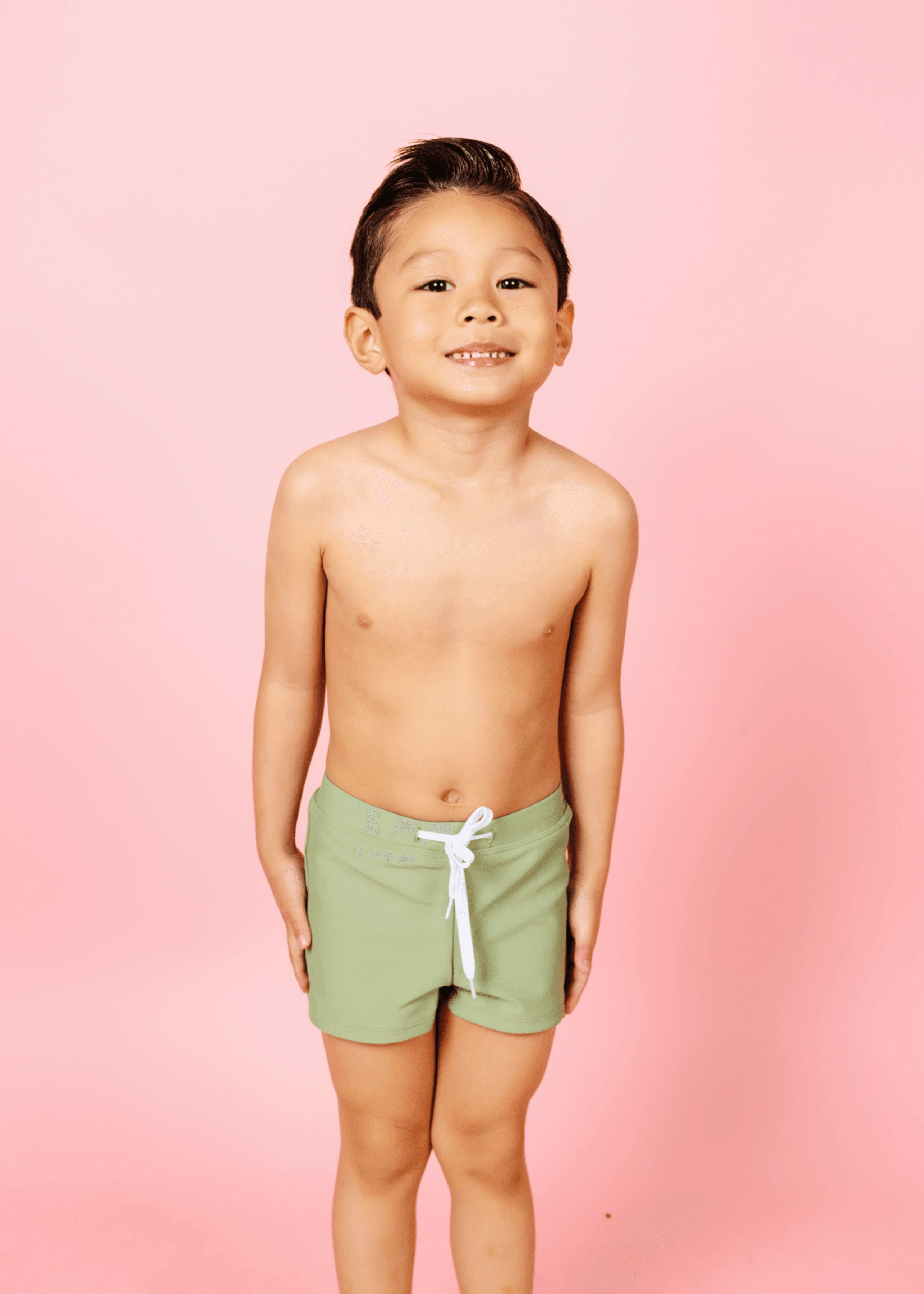 Meadow Green | Mini Euro Shorts boys summer swimwear, boys rash guard swim sets